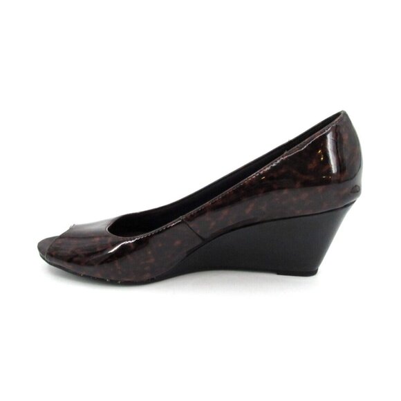 Comfort Plus by Predictions Wedge Heels Womens Sz 8 Animal Print Open Toe Pumps - Picture 11 of 15